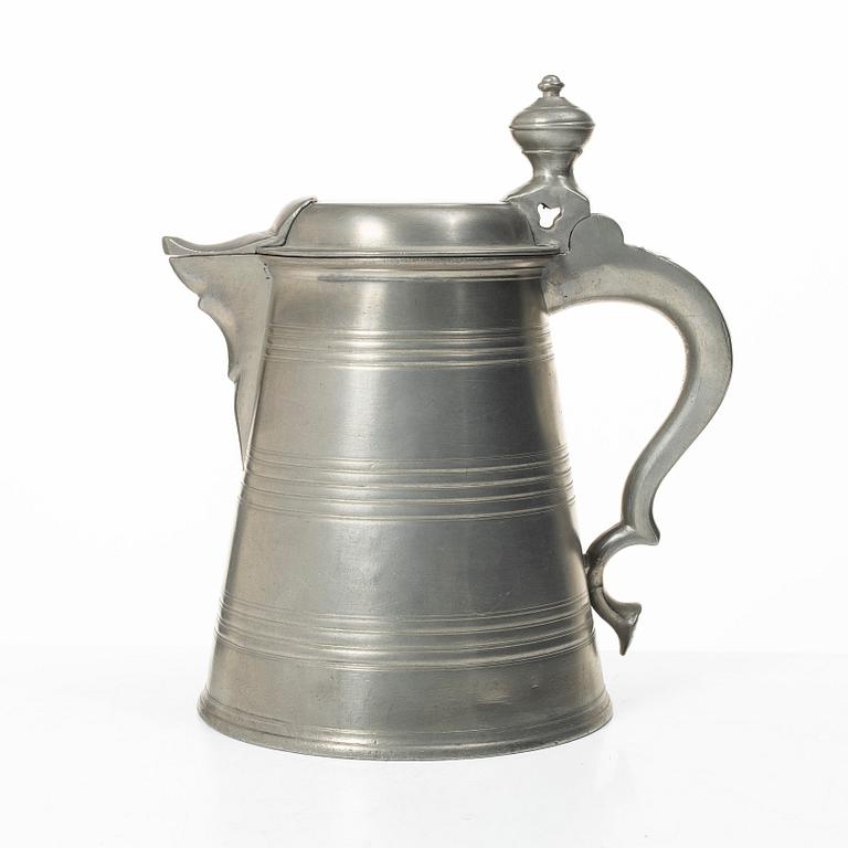 Measuring vessel, jug by Lars Lövgren, Uppsala, 1857.