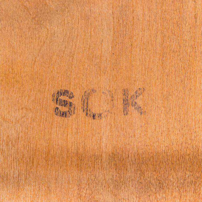 Six 1960s folding chairs for SOK Vaajakosken tehtaat.