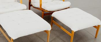 BRUNO MATHSSON, a pair of Ingrid armchairs for DUX later part of the 20th century.