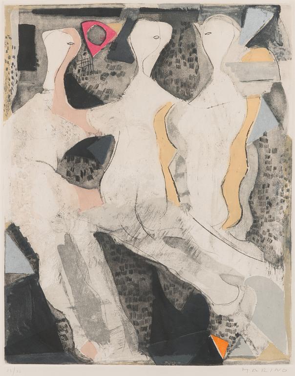 MARINO MARINI, färgetsning och akvatint, signerad och numrerad 23/75.