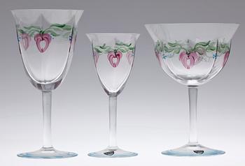 GLASSERVIS, 36 delar, "Maja", Orrefors, Eva Englund, 1980-tal.