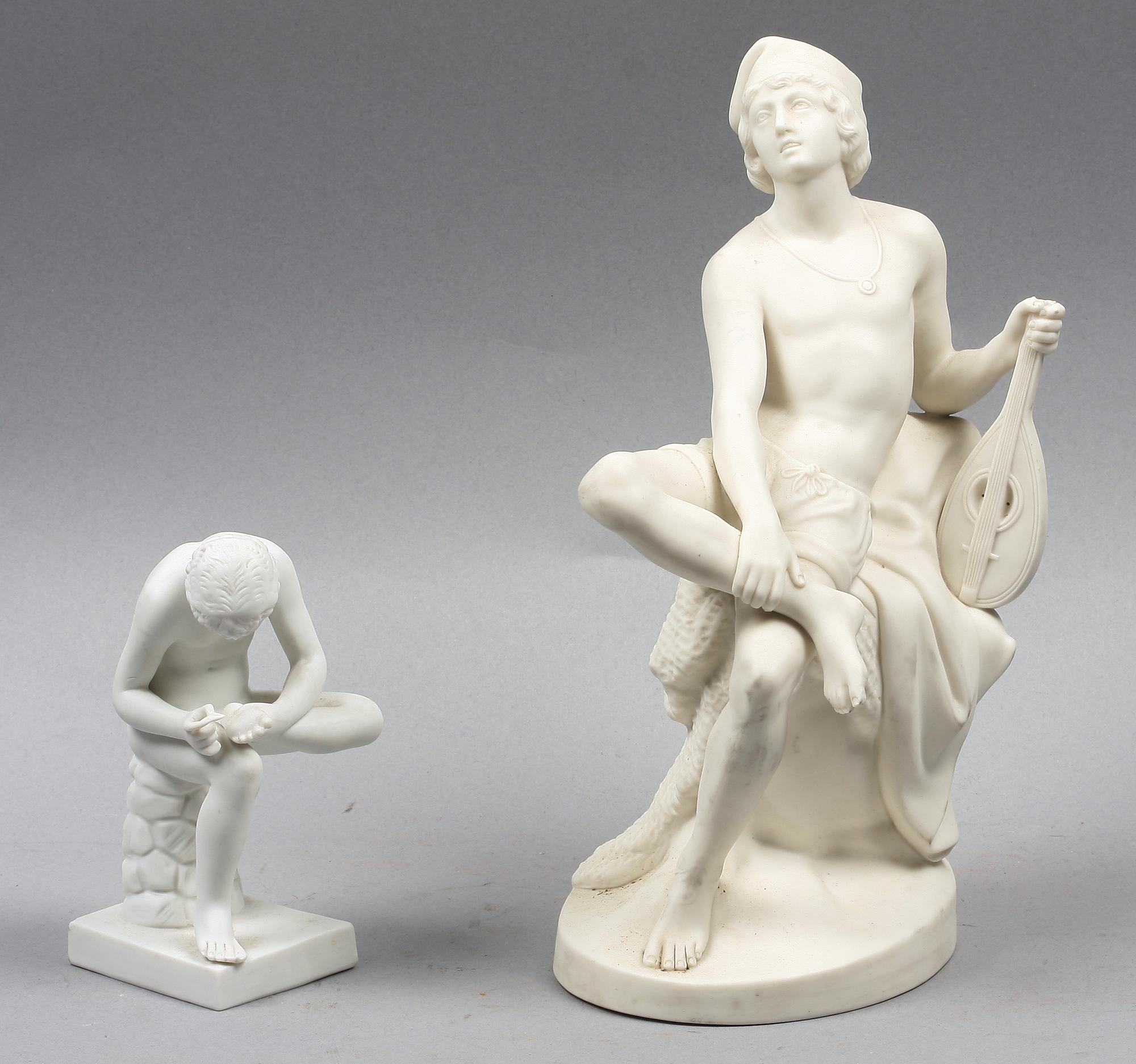 FIGURINER, 2 st. Parian. Bl a Gustavsberg 1895.