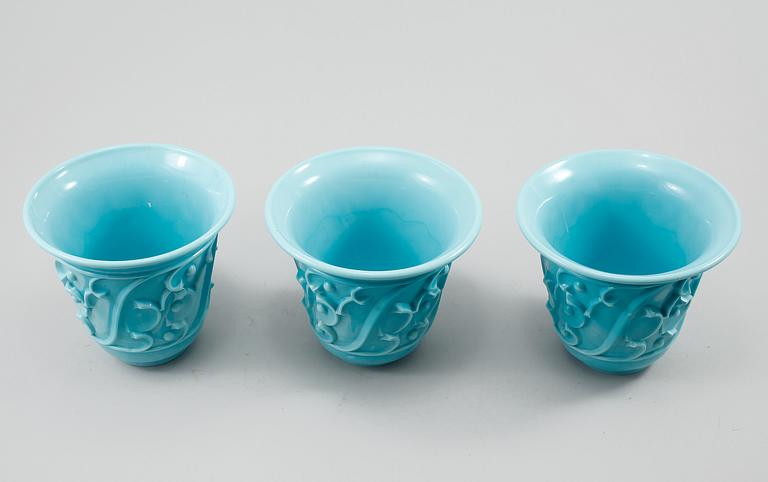 YTTERFODER, 3 st, glas, Edvin Ollers, Elme glasbruk, 1900-talets andra kvartal.
