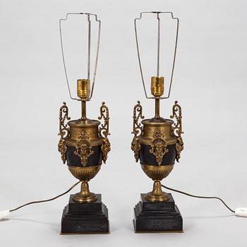 Pair of table lamps, turn of the century 1800/1900.