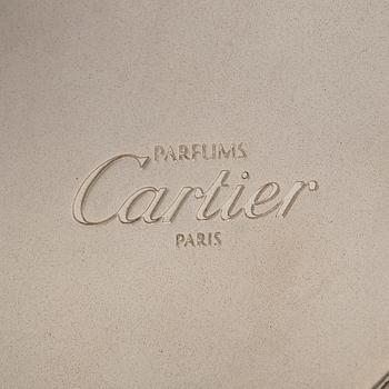Cartier, parfymfodral med parfymflaska och sminkspegel.