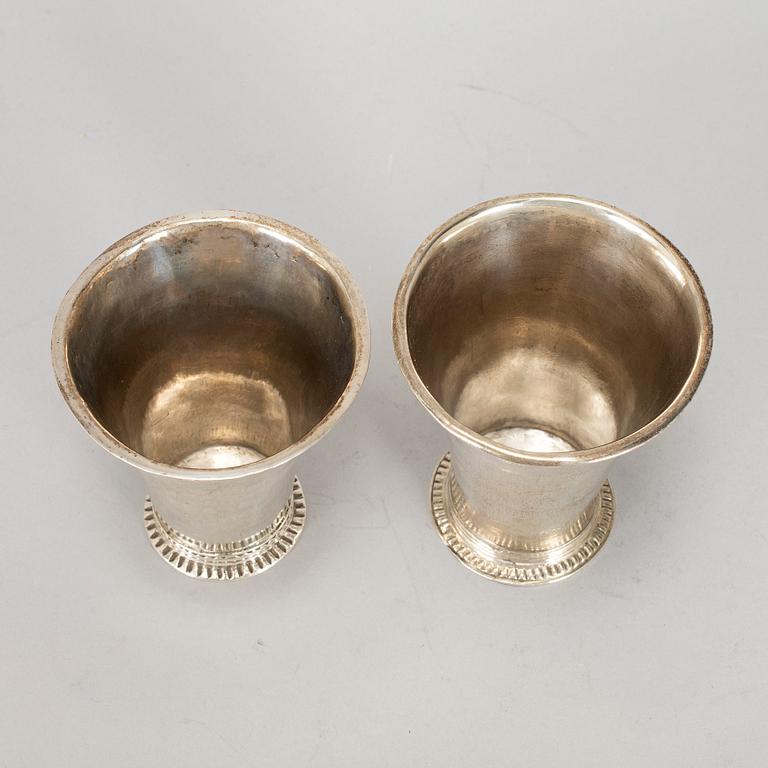 Two swedish silver cups, 18th century.