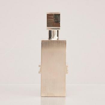 A sterling silver and 18K gold miniature flask/perfume flacon, mark of Rolf Lindståhl, Stockholm 1993.