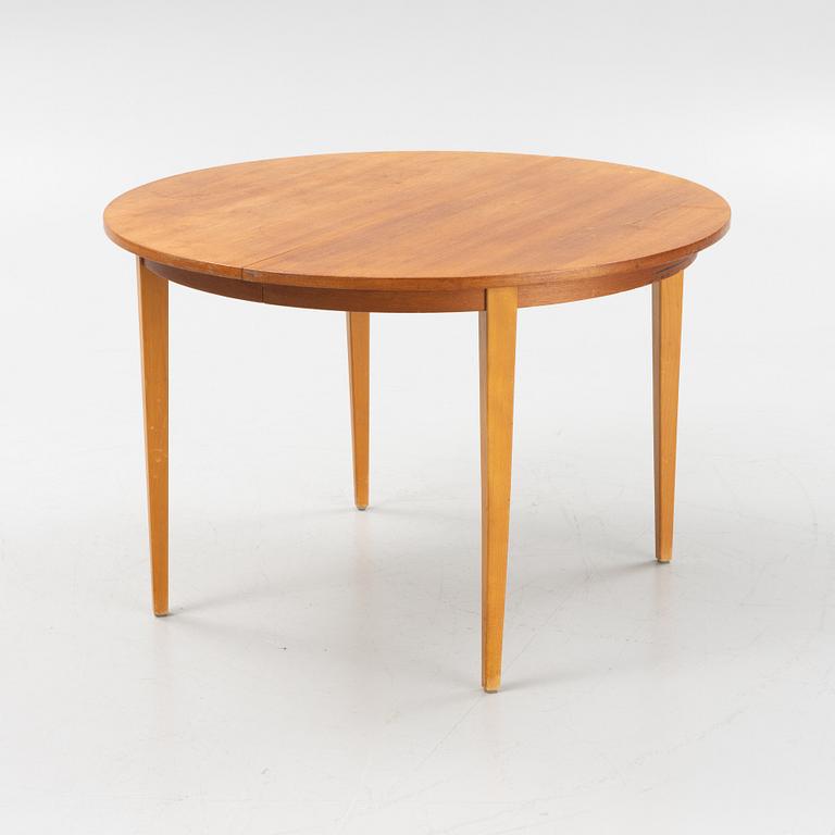 Kai Kristiansen, stolar, 4 st, "Pige/T21", Danmark, 1950/60-tal. Bord medföljer.