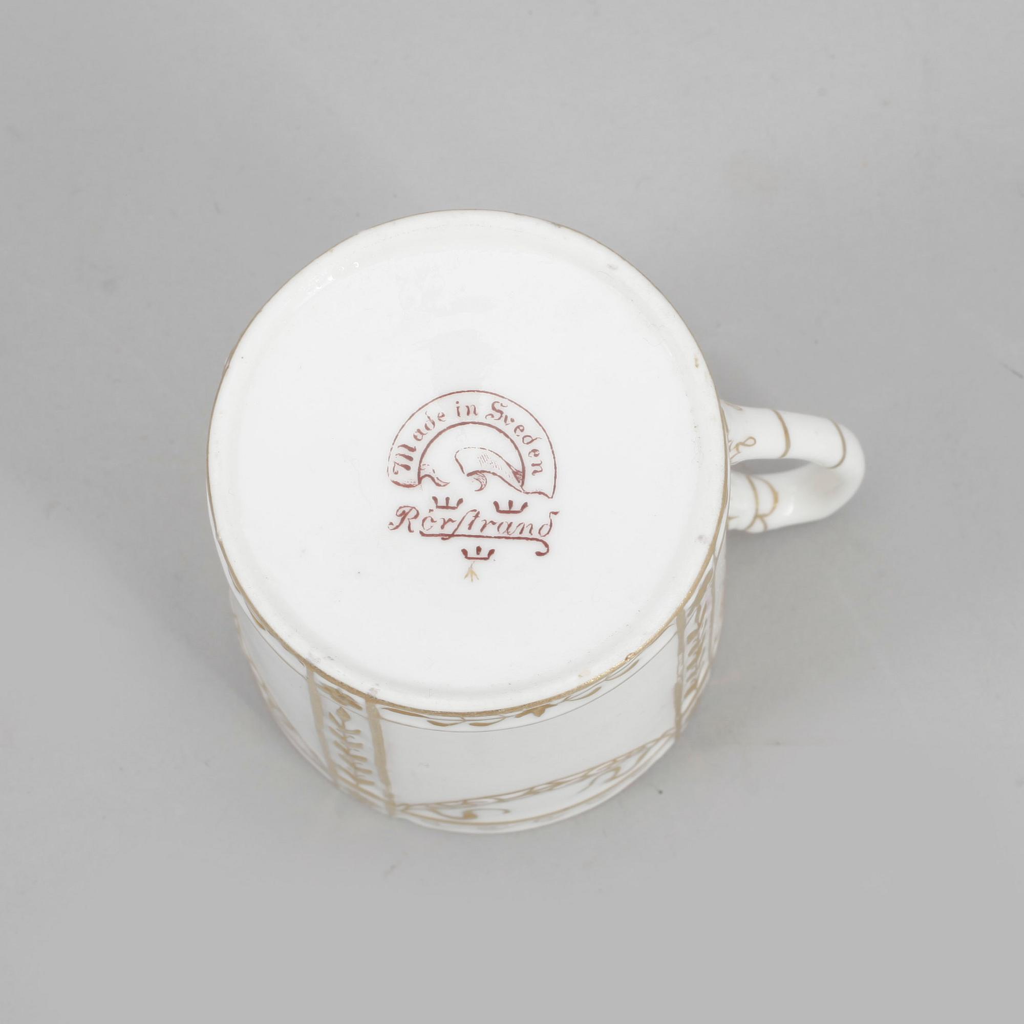 KAFFESERVIS, 16 delar, benporslin, empirestil, Rörstrand, tidigt 1900-tal.