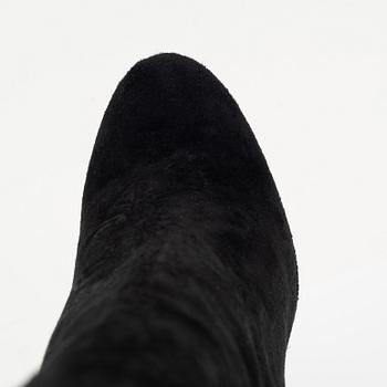 Christian Louboutin, a pair of black suede stiletto boots, size 36 1/2.