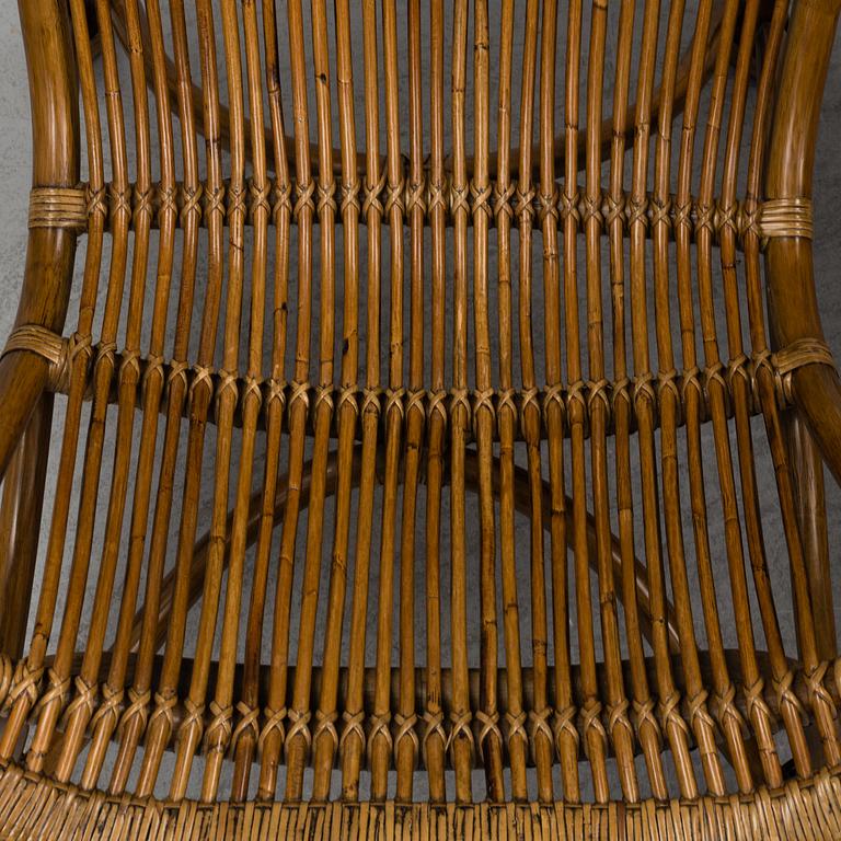 A pair of bamboo and rattan easy chairs, Sika-Design.