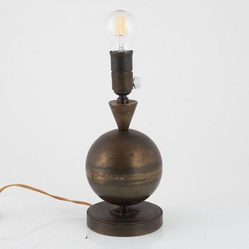 A Swedish Grace patinated bronze table lamp, 1930's.