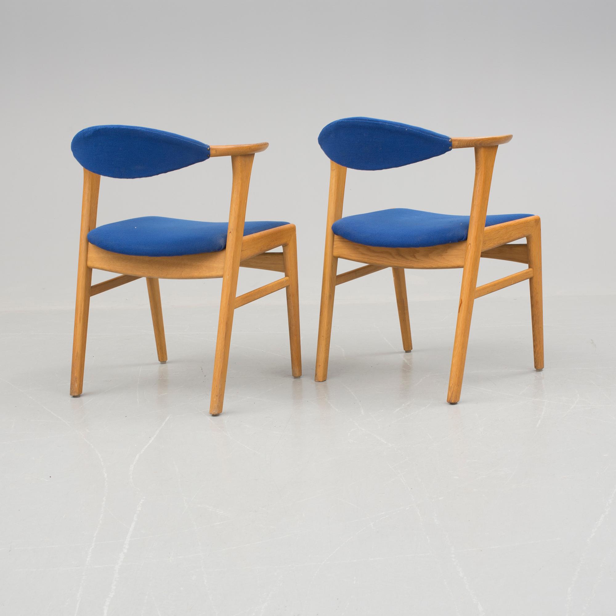 KARMSTOLAR, ett par. Erik Kirkegaard, Höng Stolefabrik, Danmark, 1960-tal.