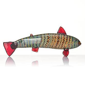 Oiva Toikka, a glass sculpture of a fish, Nuutajärvi Notsjö Iittala, Finland, ed. 124/150.