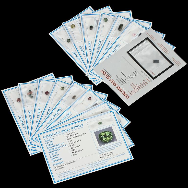 PARTI ÄDELSTENAR, 15 st.