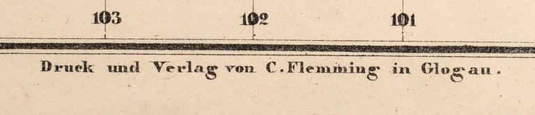 KARTA ÖVER "Texas",  Druck u Verlag v. C. Flemming in Glogan, ca 1854.