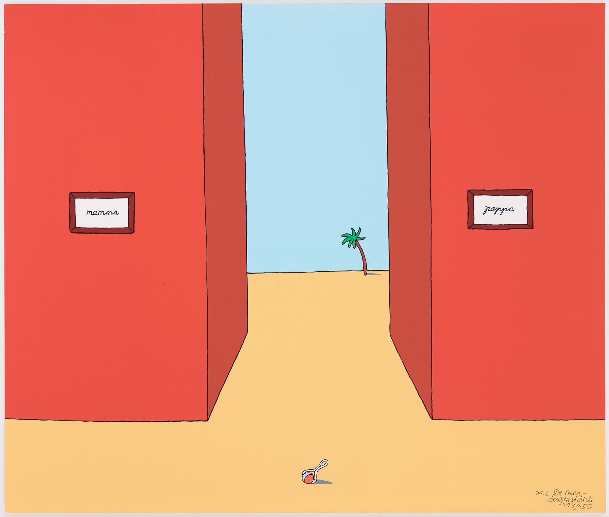MARIE-LOUISE EKMAN, portfolio with 3 serigraphs in colour, each signed Marie-Louise De Geer-Bergenstråhle & numb 124/150.