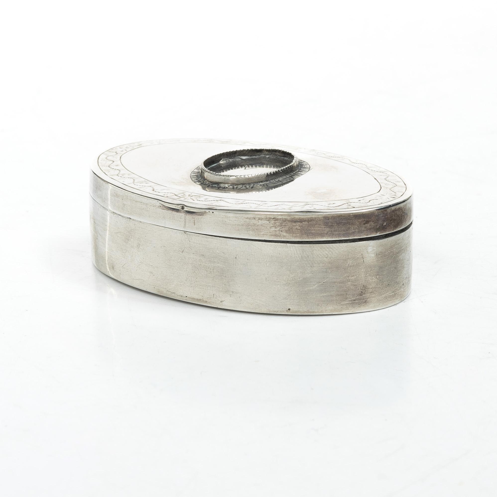 A Swedish silver snuff box, mark of Peter Andreas Thomasson, Karlskrona, 1855.