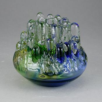 LJUSSTAKE, glas, Göran Wärf, Kosta, 1970-tal. Unik.