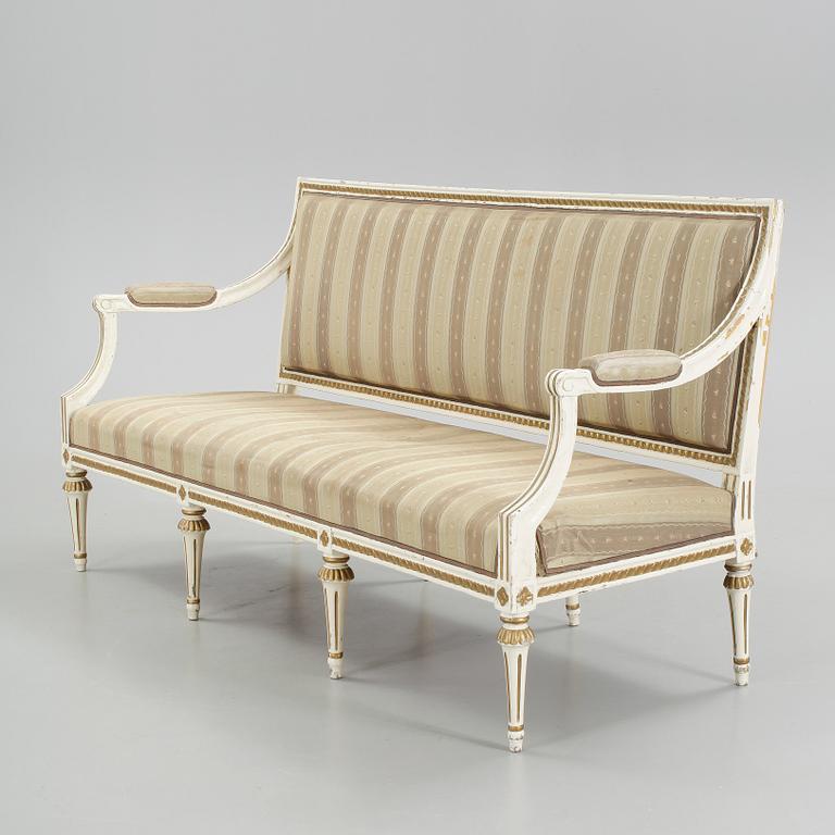 SOFFA, gustaviansk, Stockholms hallstämpel, ca 1790.