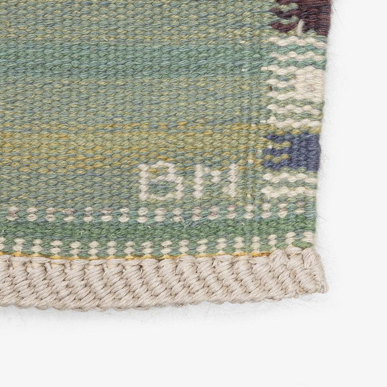 Barbro Nilsson, a carpet, 'Falurutan grön I', flat weave, c. 266 x 210 cm, signed AB MMF BN.
