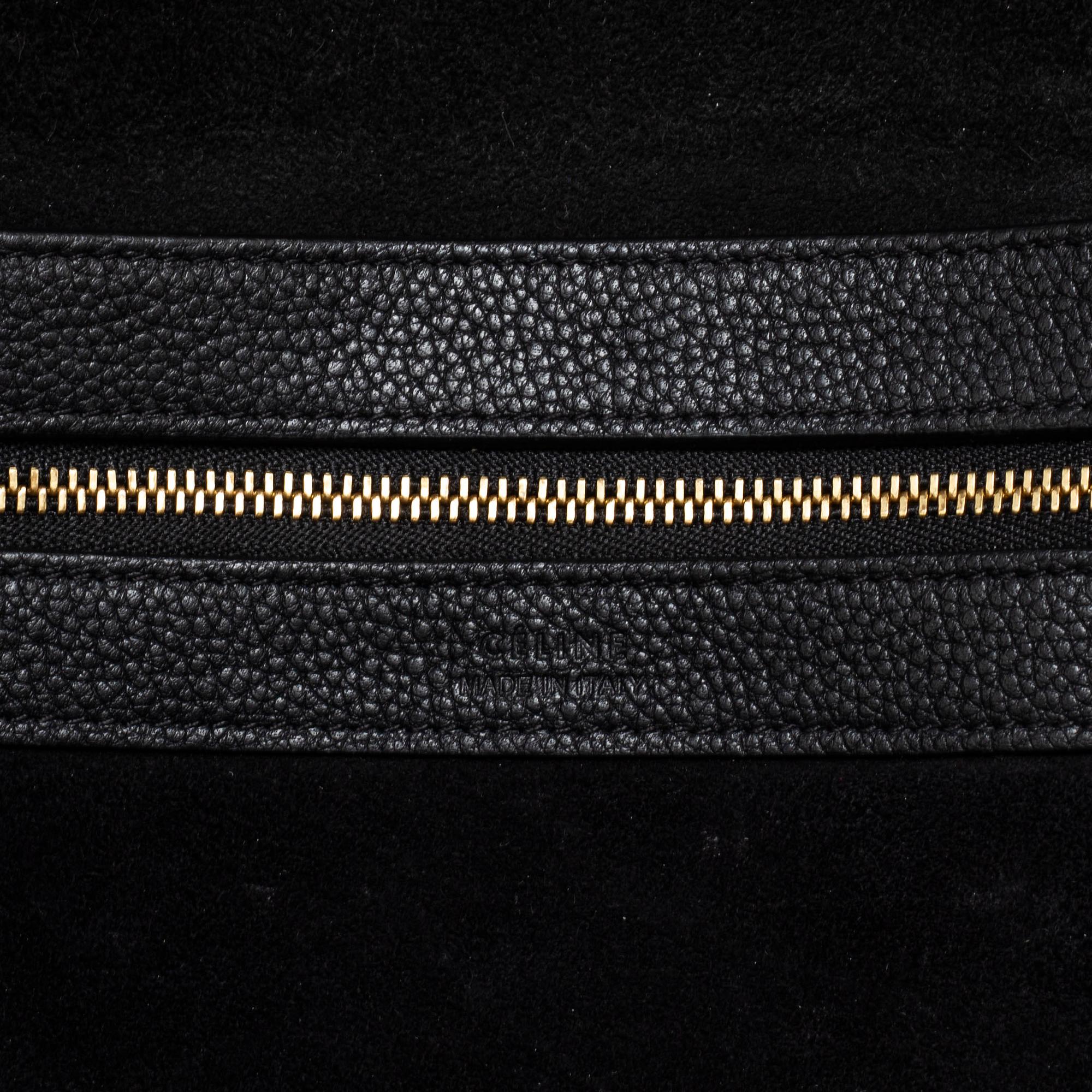 CÉLINE, a black calf leather 'Cabas Phantom' tote bag.