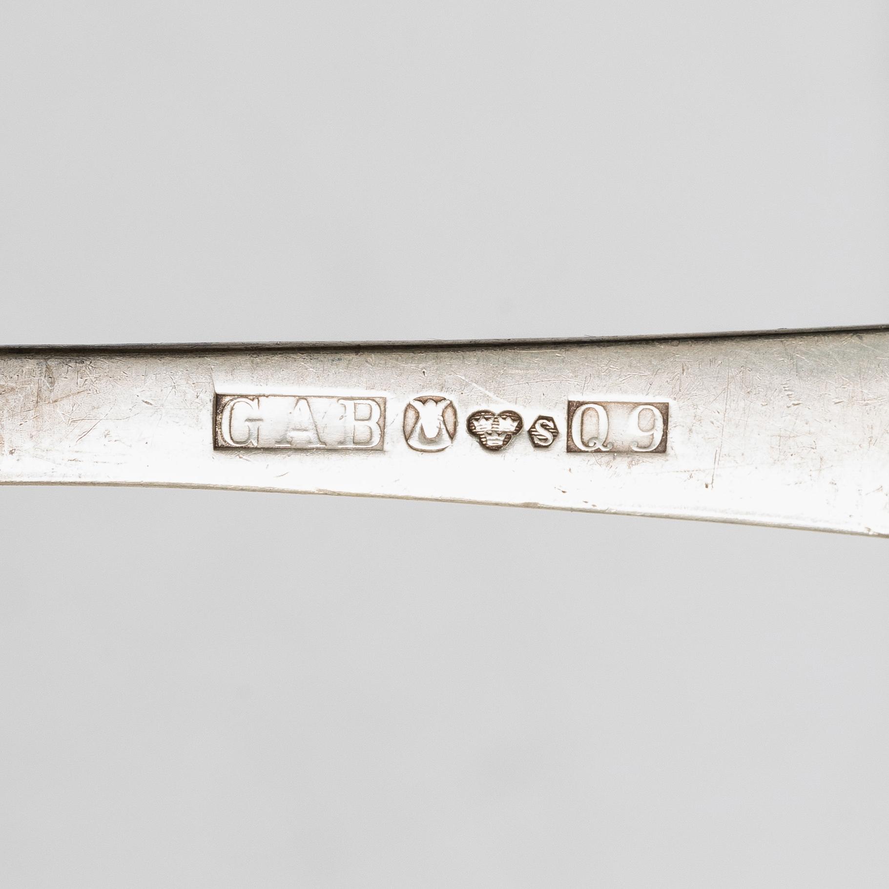 Bestickservis, 51 delar, silver, "Rosenholm", GAB, Stockholm, 1900-talets mitt.
