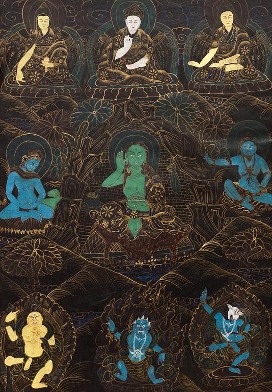 TANKA, gouache, Nepal, 1900-tal.