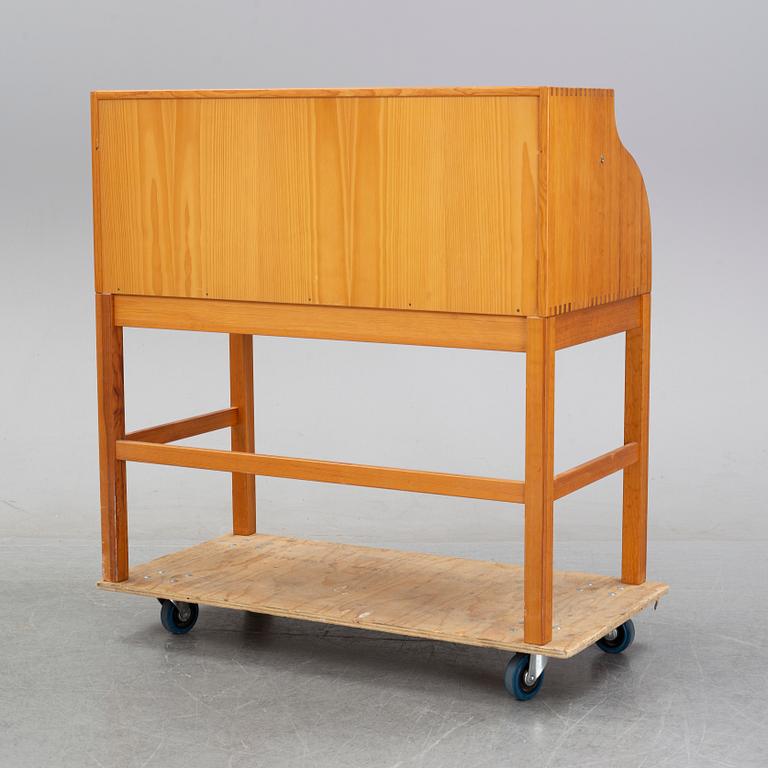 A pine roll top secretary desk by Andreas Hansen, Hadstens, end of the 20th Century.