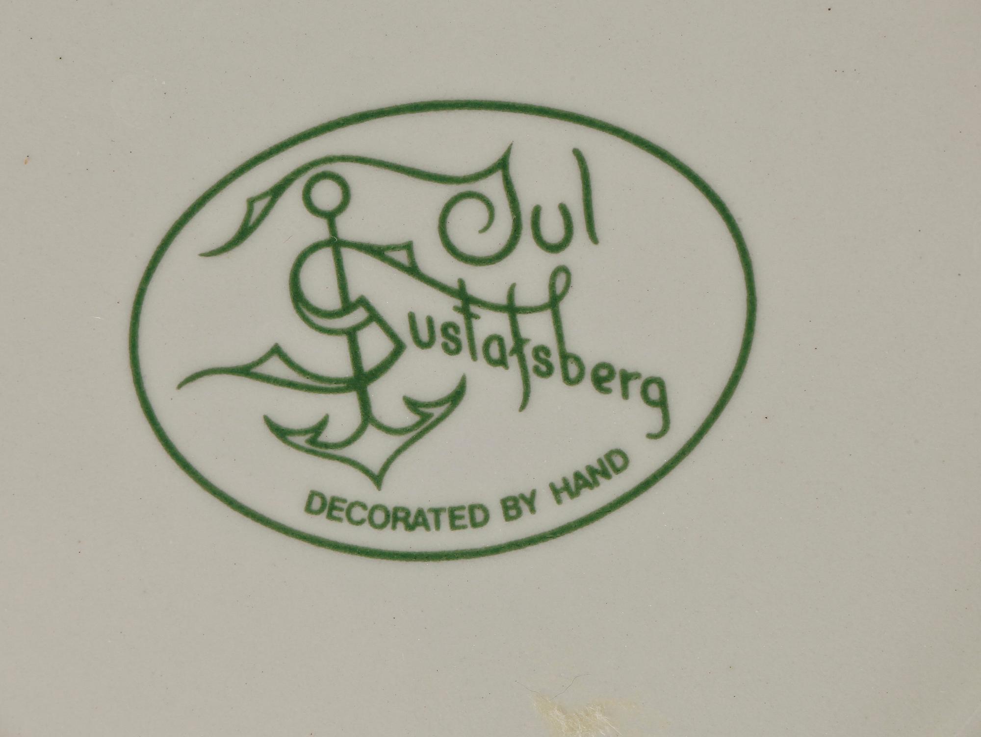 SERVISDELAR, 9 delar, flintgods, "God Jul", Gustavsberg.