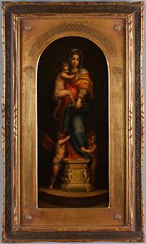 OIDENTIFIERAD KONSTNÄR, olja på duk, Italien 1800-tal.