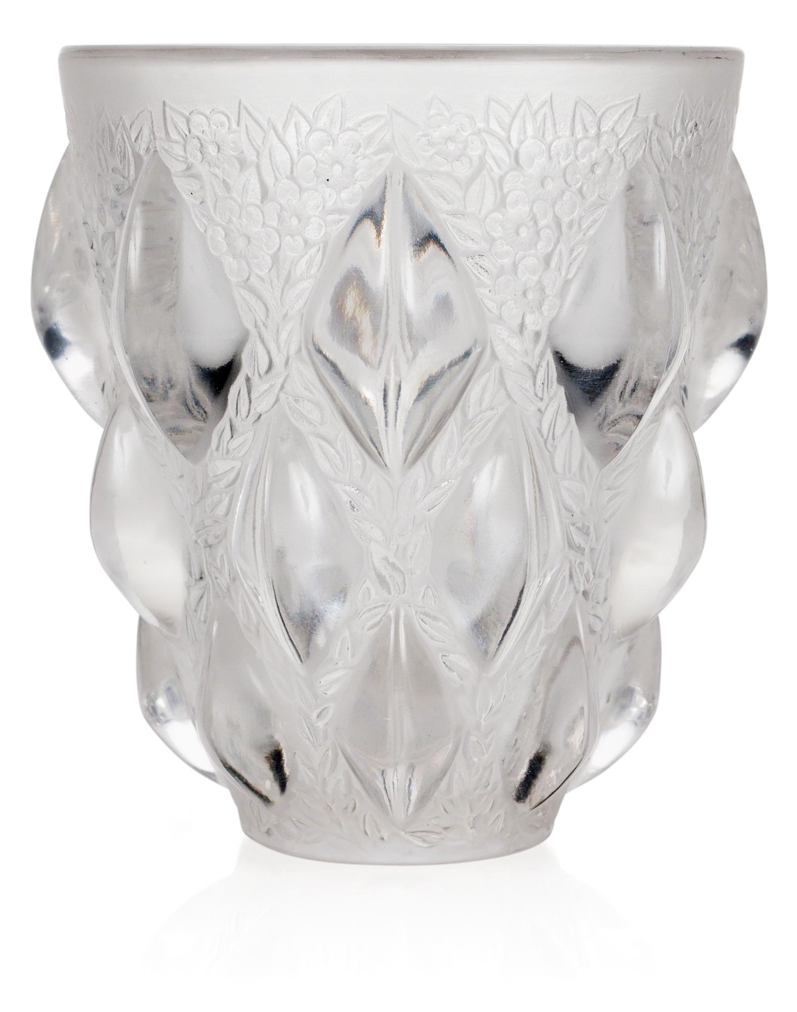 A René Lalique "Rampillon" glass vase, France 1930's-40's.