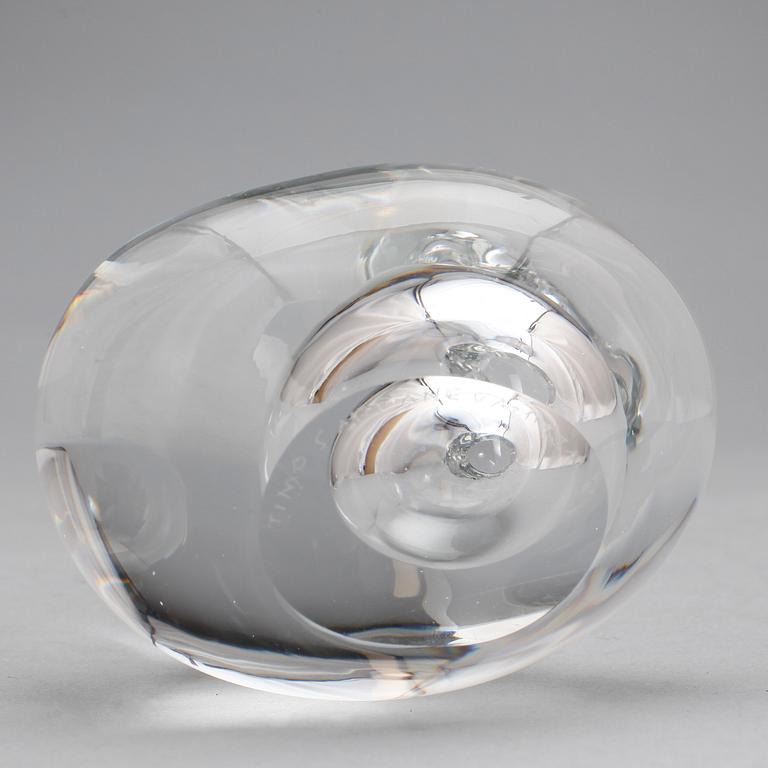 GLASSKULPTUR, "Hjärta" (Sydän), Signerad Timo Sarpaneva, Iittala.