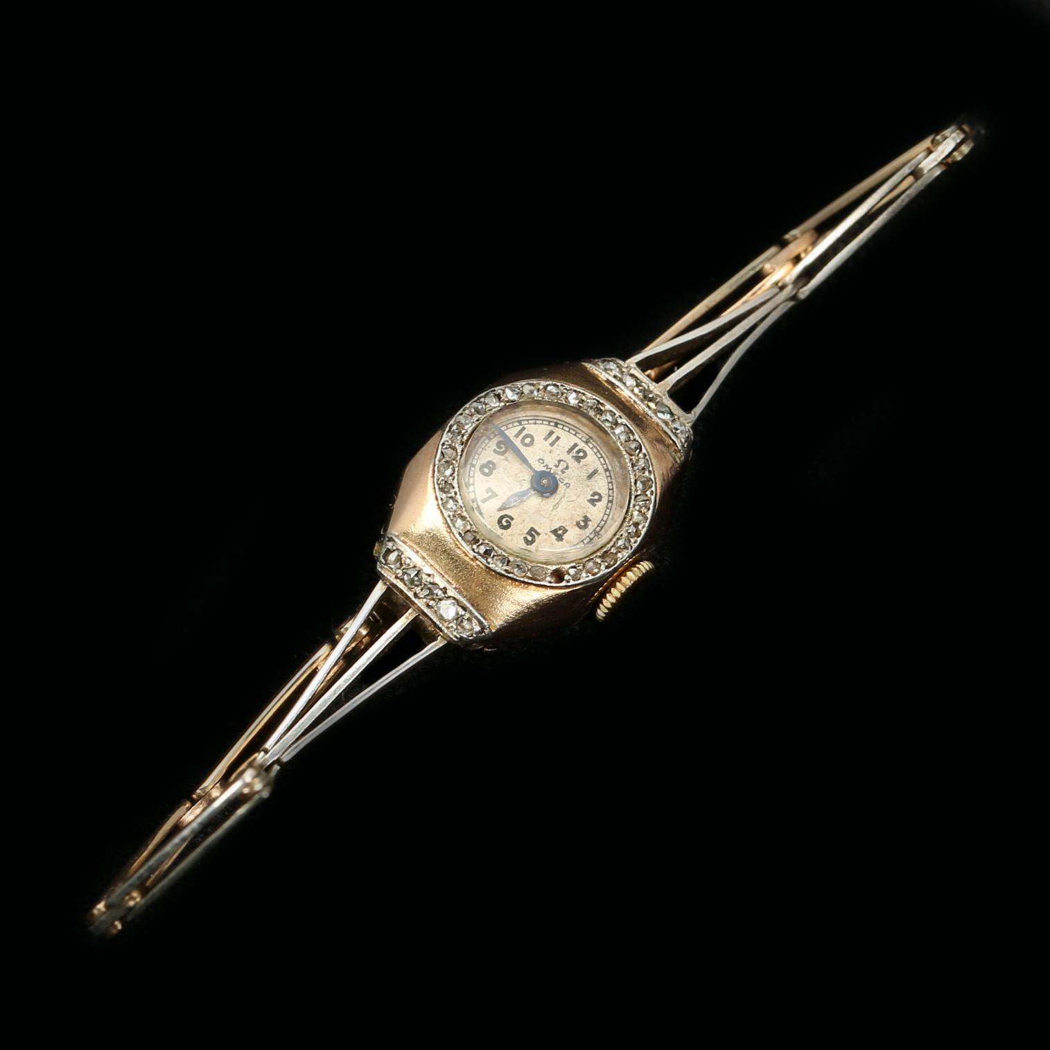 ARMBANDSUR, Omega. 14K guld, 1900-tal. Tot ca 12gr.