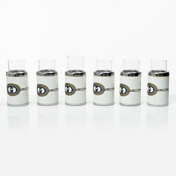 Gucci, Set om ishink samt 6 glas, 1970-tal.