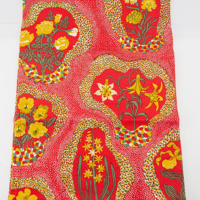 Firma Svenskt Tenn, Svenskt Tenn, waist apron, runner and 4 pcs of coasters, "Catleya Lin" and "Lin Korall".