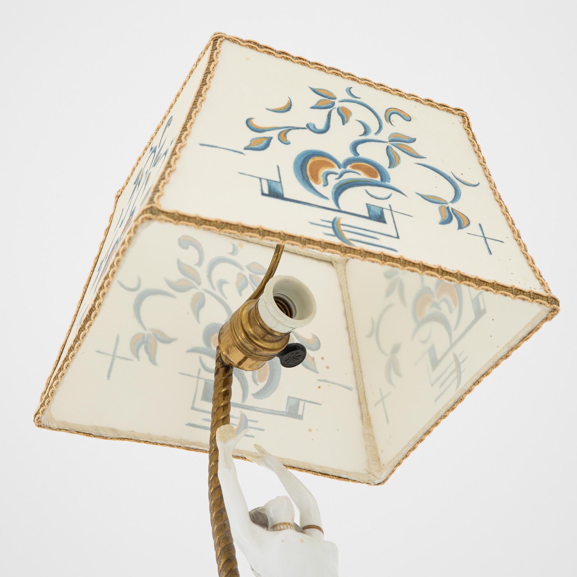 Bordslampa, porslin, 1920-30-tal.
