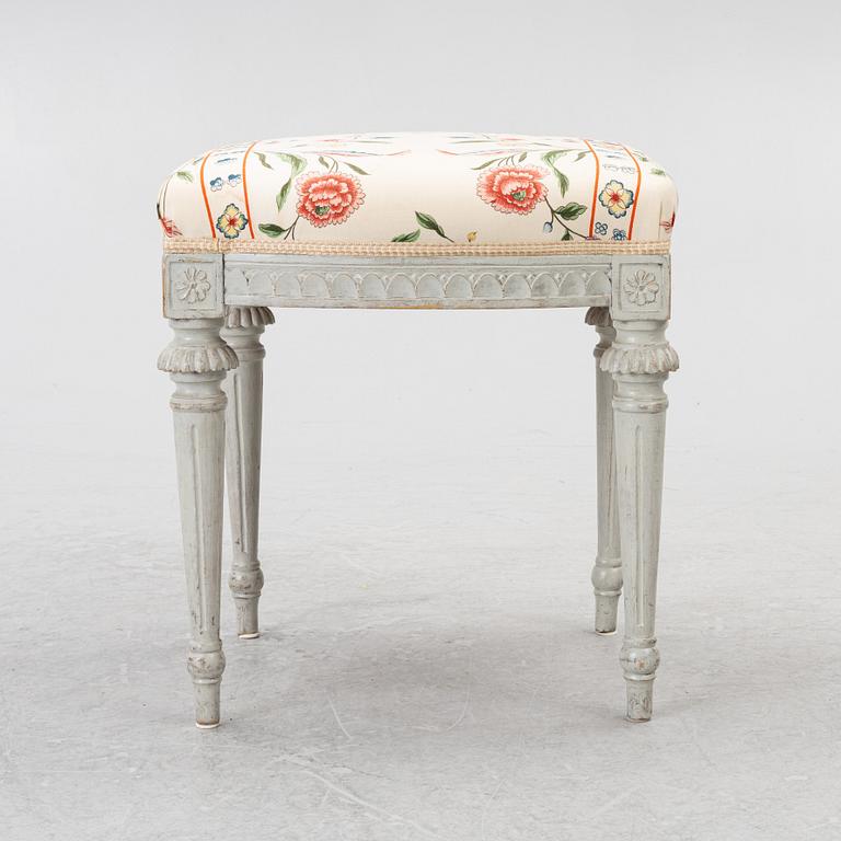 A Swedish late 18th century stools, Gustavian.