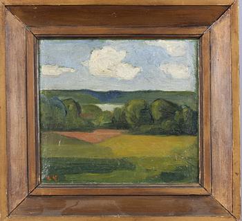 KEMNER, LARS. Olja på duk, monogramsign.