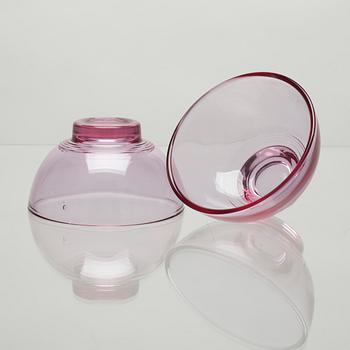 DESSERTSKÅLAR, 8 st, glas, Karhula-Iittala, 1900-talets mitt.