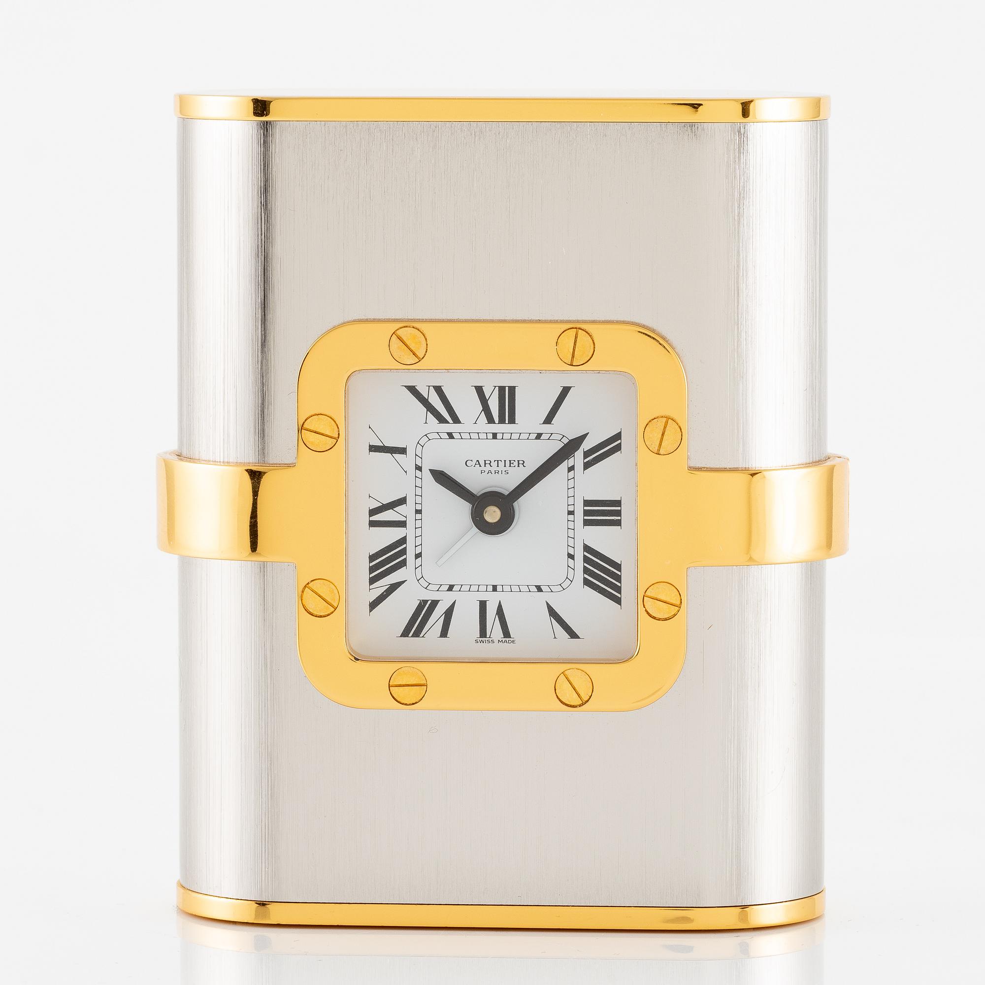 Cartier, Santos de Cartier "Pendulette", table clock, approx. 67 x 85 x 28 mm.