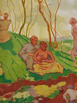 Lotte Laserstein, Fantasy landscape with people.