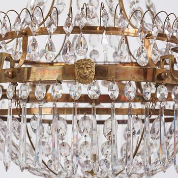 A Gustavian seven-light chandelier, second part of the 18th century.