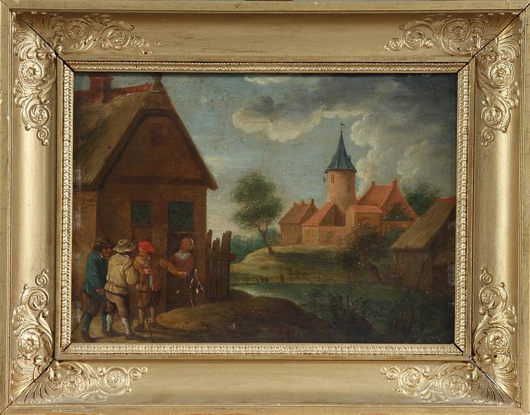 OKÄND KONSTNÄR, olja på pannå, 1800-tal.