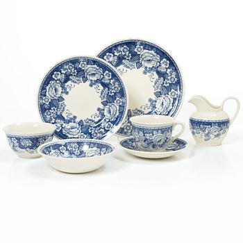 Servis, "Blue & White", 44 delar, flintgods, Mason's Crabtree & Evelyn, London, samtida.