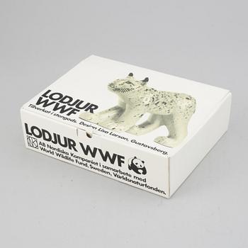 Lisa Larson, figurin, stengods, lodjur, Gustavsberg för NK, Nordiska Kompaniet.