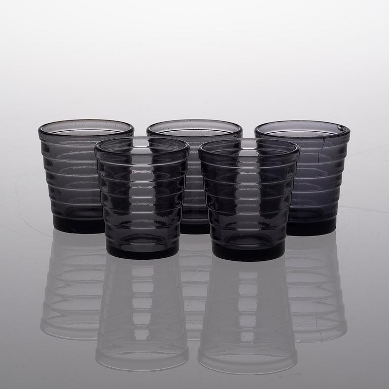 AINO AALTO, 5 GLASSES, "Bölgeblick". Designed in 1932.
