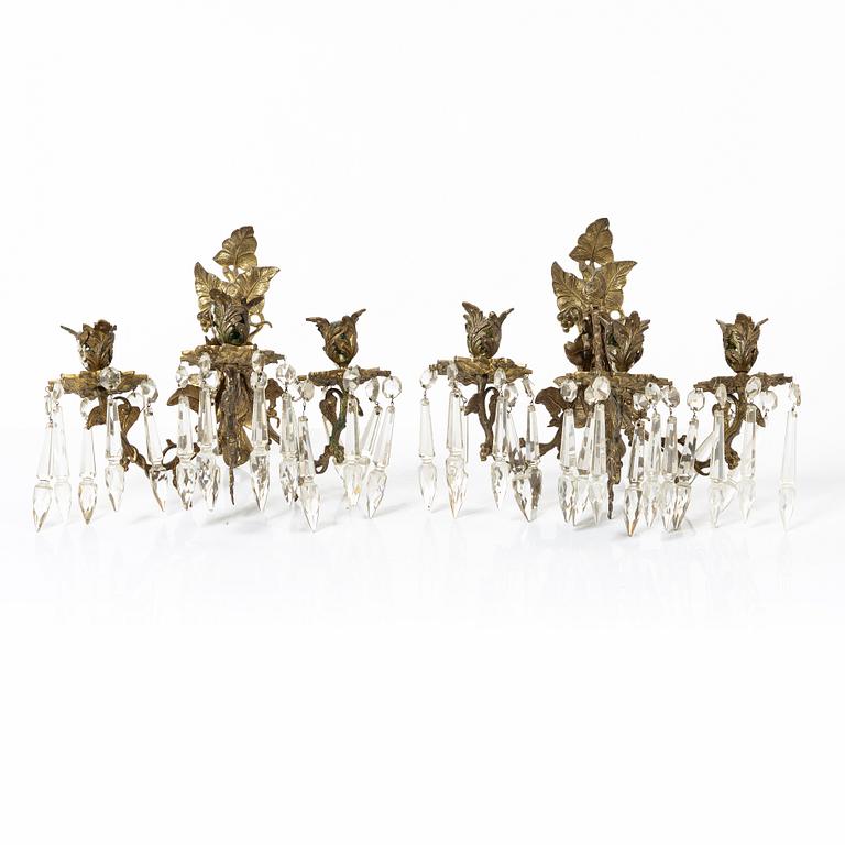 Wall lights a pair, late 19th century.