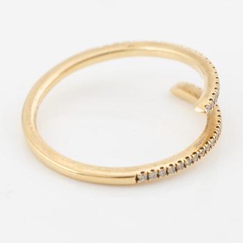 Engelbert, rings, 2 pcs, "Petit Spin ring" and "Double Spin ring", 18K gold, one with brilliant-cut diamonds.