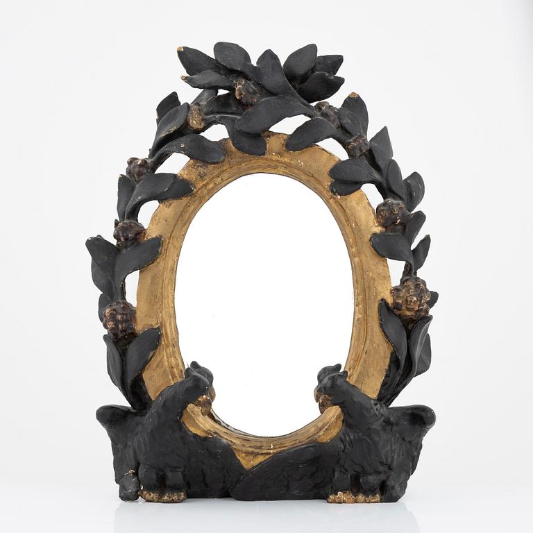 A presumably German giltwood Empire mirror, early 19th century.